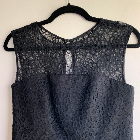 Milly Black Lace Ruffle-Back Dress - Picture 3 of 7